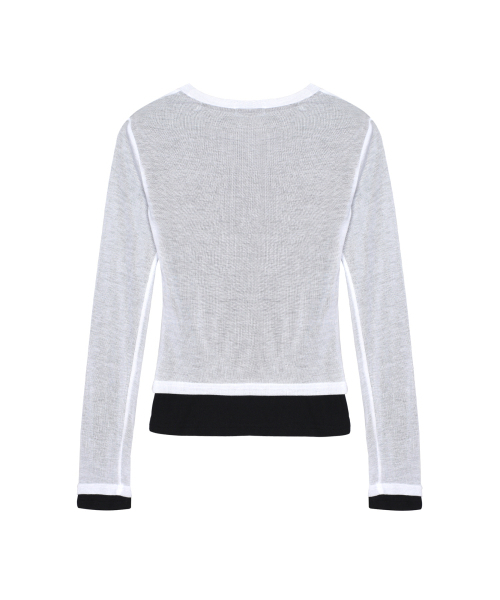 NICK&NICOLE(ニックアンドニコール)の「DOUBLE LAYERED LONG SLEEVE TOP_WHITE(Tシャツ/カットソー・レディース・その他・FREE)」の5枚目の写真