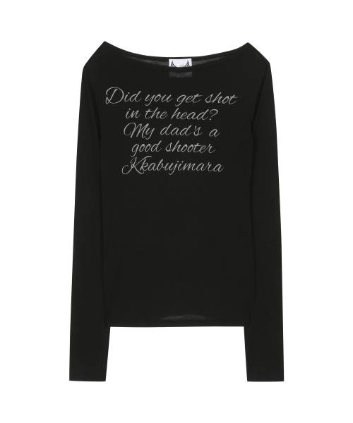 GILAARCHIVE(ギラアーカイブ)の「LETTERING SHEER LONG SLEEVE_BK(Tシャツ/カットソー・レディース・その他・FREE)」の2枚目の写真