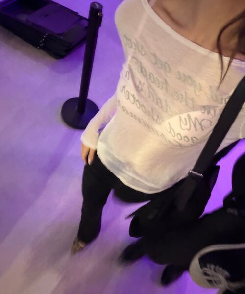 GILAARCHIVE(ギラアーカイブ)の「LETTERING SHEER LONG SLEEVE_BK(Tシャツ/カットソー・レディース・その他・FREE)」の5枚目の写真