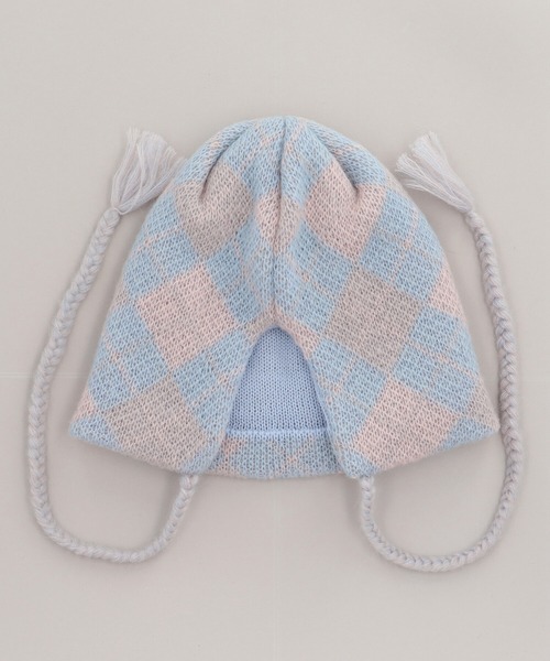 CA4LA(カシラ)の「DIAMOND CHECK KNIT(ニットキャップ/ビーニー・メンズ・ブラウン/ブルー/グレー・ONESIZE)」の4枚目の写真