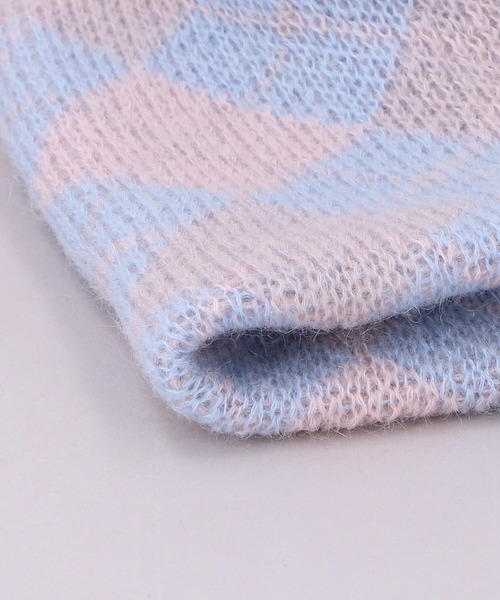 CA4LA(カシラ)の「DIAMOND CHECK KNIT(ニットキャップ/ビーニー・メンズ・ブラウン/ブルー/グレー・ONESIZE)」の5枚目の写真