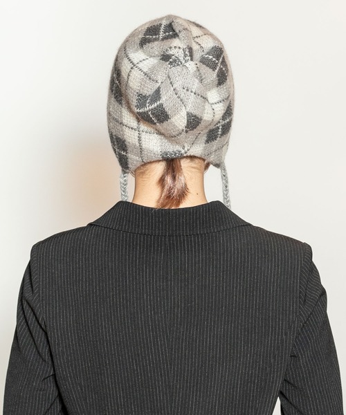 CA4LA(カシラ)の「DIAMOND CHECK KNIT(ニットキャップ/ビーニー・メンズ・ブラウン/ブルー/グレー・ONESIZE)」の8枚目の写真