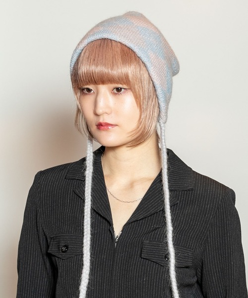 CA4LA（カシラ）の「DIAMOND CHECK KNIT（ニットキャップ/ビーニー
