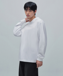 フードパーカー長袖Tシャツ[ホワイト]