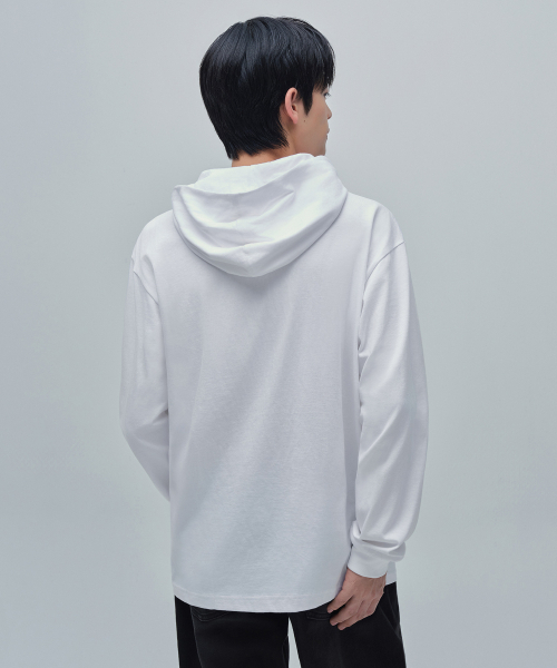 MUSINSA STANDARD（ムシンサスタンダード）の「フードパーカー長袖Tシャツ[ホワイト]（パーカー・メンズ・その他・SMALL/MEDIUM/LARGE/X-LARGE/XX-LARGE/XXX-LARGE）」の3枚目の写真