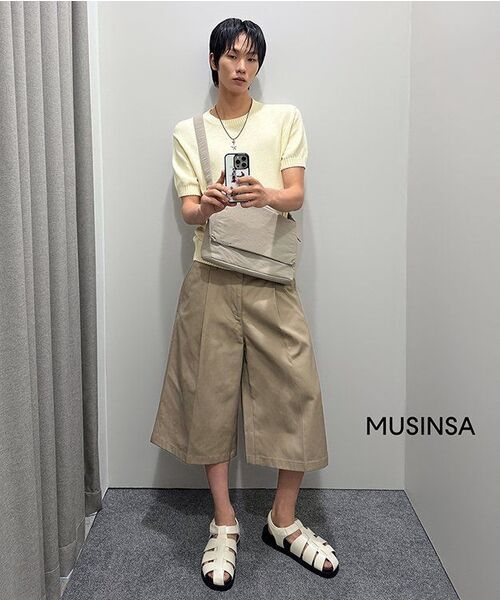 MUSINSA STANDARD（ムシンサスタンダード）の「ヘビーウェイト CP ワンタック ロングバミューダパンツ [ベージュ]（その他パンツ・メンズ・その他・29/30/31/33/26/27/28/40/38/42/36/34/32）」の7枚目の写真