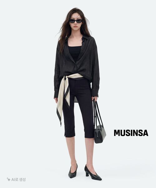 MUSINSA STANDARD WOMAN（ムシンサスタンダードウーマン）の「ウィメンズコットンカプリパンツ[ブラック]（その他パンツ・レディース・その他・30/28/24/26/27/29/25）」の14枚目の写真