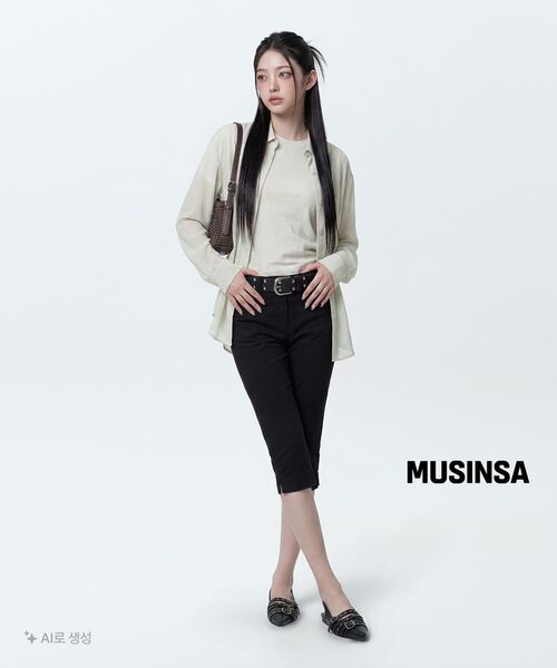 MUSINSA STANDARD WOMAN（ムシンサスタンダードウーマン）の「ウィメンズコットンカプリパンツ[ブラック]（その他パンツ・レディース・その他・30/28/24/26/27/29/25）」の8枚目の写真