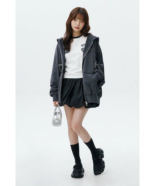 YOUHEE(ユヒ)の「RIBBON DETAIL HOOD ZIP-UP WHITE(パーカー・レディース・その他・FREE)」の12枚目の写真