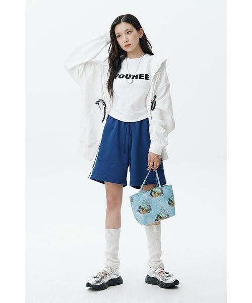YOUHEE(ユヒ)の「RIBBON DETAIL HOOD ZIP-UP WHITE(パーカー・レディース・その他・FREE)」の15枚目の写真