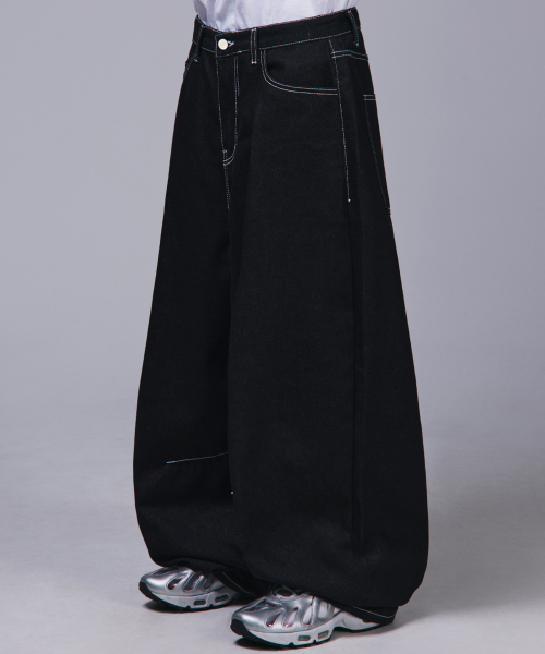 SCALLYWAG（スカリーワグ）の「バックロゴ生地ダートデニム[ブラック]（デニムパンツ・レディース・その他・SMALL/MEDIUM/LARGE/X-LARGE）」の2枚目の写真