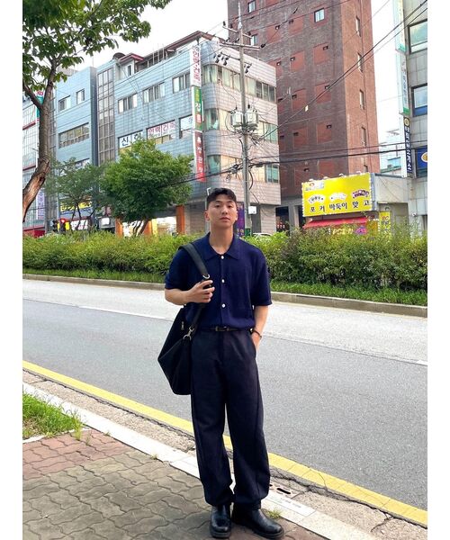 TRILLION（トリリオン）の「ウォッシャブルブックルカラー 半袖ニット(CURRENT NAVY)（Tシャツ/カットソー・レディース・その他・MEDIUM/LARGE/X-LARGE）」の10枚目の写真