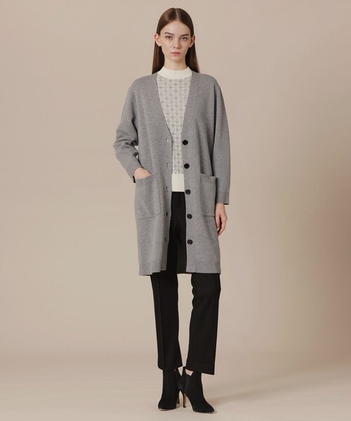 MACKINTOSH LONDON(マッキントッシュ ロンドン)の「ウールスムースニットカーディガン(カーディガン/ボレロ・レディース・ベージュ/グレー系その他・38)」の4枚目の写真