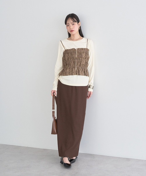 earth music&ecology（アースミュージックアンドエコロジー）の「サイドギャザープルオーバー（Tシャツ/カットソー・レディース・ライトイエロー/アイボリー/ブラック/ドット・FREE）」の14枚目の写真