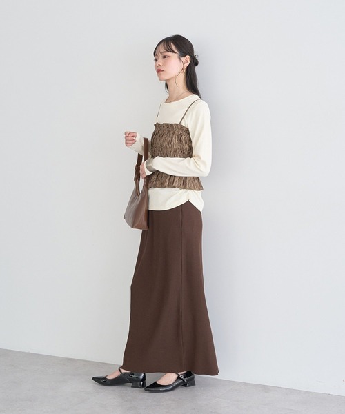 earth music&ecology（アースミュージックアンドエコロジー）の「サイドギャザープルオーバー（Tシャツ/カットソー・レディース・ライトイエロー/アイボリー/ブラック/ドット・FREE）」の15枚目の写真