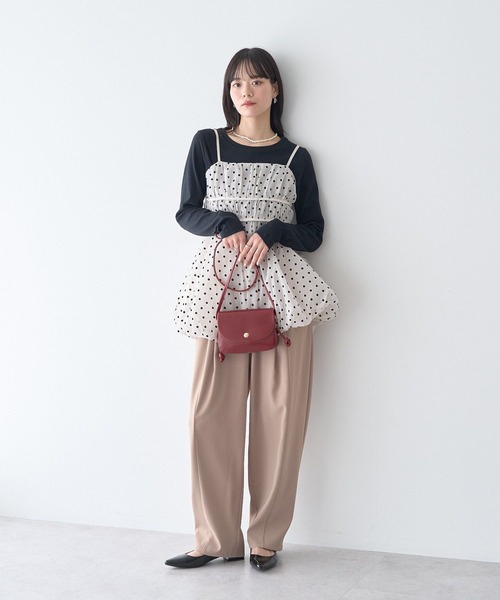 earth music&ecology（アースミュージックアンドエコロジー）の「サイドギャザープルオーバー（Tシャツ/カットソー・レディース・ライトイエロー/アイボリー/ブラック/ドット・FREE）」の18枚目の写真