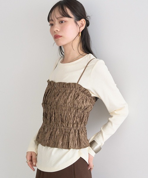 earth music&ecology（アースミュージックアンドエコロジー）の「サイドギャザープルオーバー（Tシャツ/カットソー・レディース・ライトイエロー/アイボリー/ブラック/ドット・FREE）」の11枚目の写真