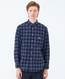 cW67 現行 MACKINTOSH PHILOSOPHY ノーカラー バンドカラーシャツ ブラウス ストライプ 比翼ボタン 長袖 ストライプド ホワイト 白 ネイビー 紺 マッキントッシュフィロソフィー MACKINTOSH PHILOSOPHY - cW67 現行 MACKINTOSH PHILOSOPHY ノーカラー