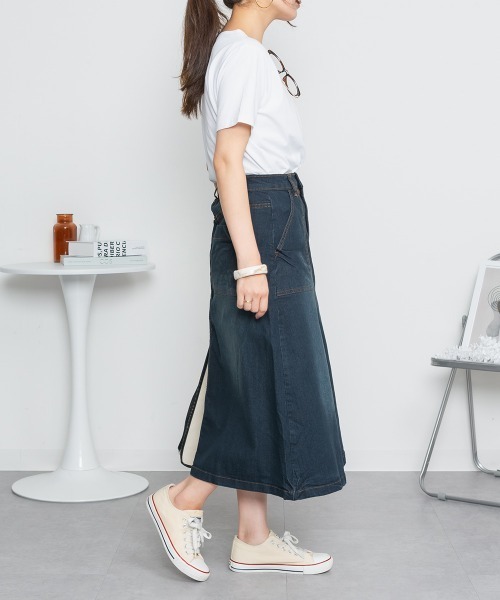 aity(アイティ)の「ストレッチデニムベイカースカート(デニムスカート・レディース・ブルー/ネイビー・M/L/LL/3L/4L)」の13枚目の写真