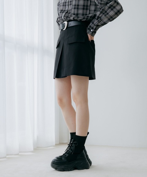 PAGEBOY（ページボーイ）の「フラップBOXミニスカート（スカート・レディース・グレー/ブラウン系その他/ブラック・FREE）」の9枚目の写真