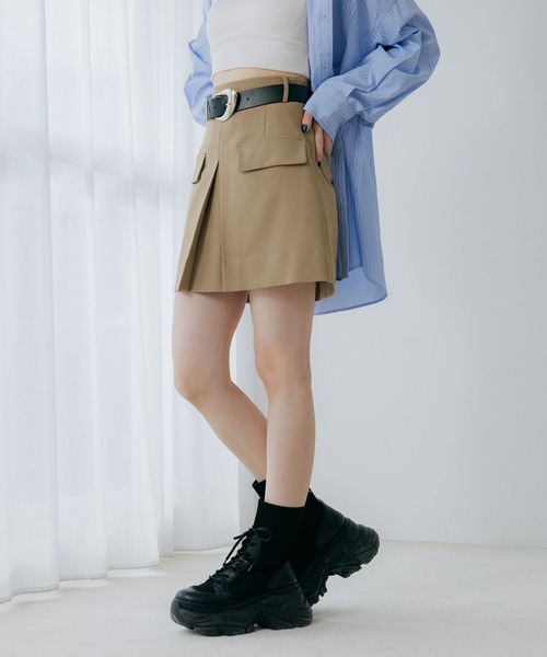PAGEBOY（ページボーイ）の「フラップBOXミニスカート（スカート・レディース・グレー/ブラウン系その他/ブラック・FREE）」の21枚目の写真