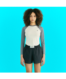 Embroidered Logo Raglan T-Shirt Steal Blue