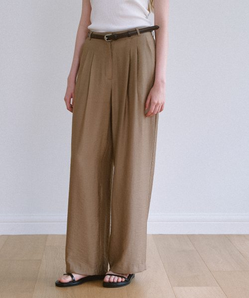 LAMINEZ(ラミネズ)の「サマーシルキー スラックス - ブラウン(スラックス・レディース・その他・MEDIUM/SMALL)」の2枚目の写真