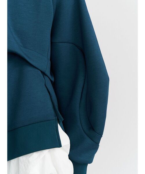 UN3D.（アンスリード）の「WAVE TUCK JERSEY TOP / ウェーブタックジャージートップ（Tシャツ/カットソー・レディース・ホワイト/ブラック/ターコイズブルー・FREE）」の4枚目の写真