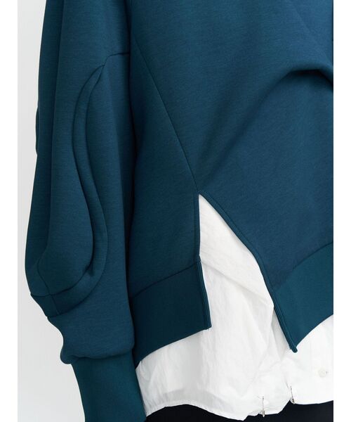 UN3D.（アンスリード）の「WAVE TUCK JERSEY TOP / ウェーブタックジャージートップ（Tシャツ/カットソー・レディース・ホワイト/ブラック/ターコイズブルー・FREE）」の5枚目の写真