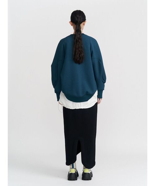 UN3D.（アンスリード）の「WAVE TUCK JERSEY TOP / ウェーブタックジャージートップ（Tシャツ/カットソー・レディース・ホワイト/ブラック/ターコイズブルー・FREE）」の8枚目の写真