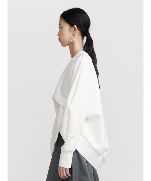 UN3D.（アンスリード）の「WAVE TUCK JERSEY TOP / ウェーブタックジャージートップ（Tシャツ/カットソー・レディース・ホワイト/ブラック/ターコイズブルー・FREE）」の10枚目の写真