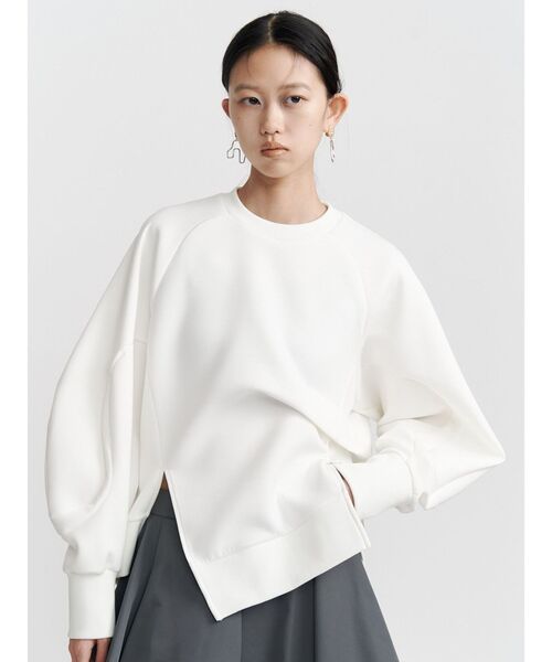 UN3D.（アンスリード）の「WAVE TUCK JERSEY TOP / ウェーブタックジャージートップ（Tシャツ/カットソー・レディース・ホワイト/ブラック/ターコイズブルー・FREE）」の12枚目の写真