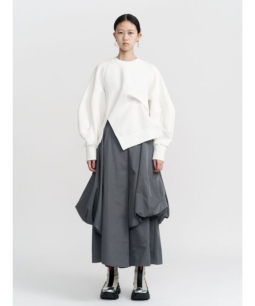 UN3D.（アンスリード）の「WAVE TUCK JERSEY TOP / ウェーブタックジャージートップ（Tシャツ/カットソー・レディース・ホワイト/ブラック/ターコイズブルー・FREE）」の13枚目の写真