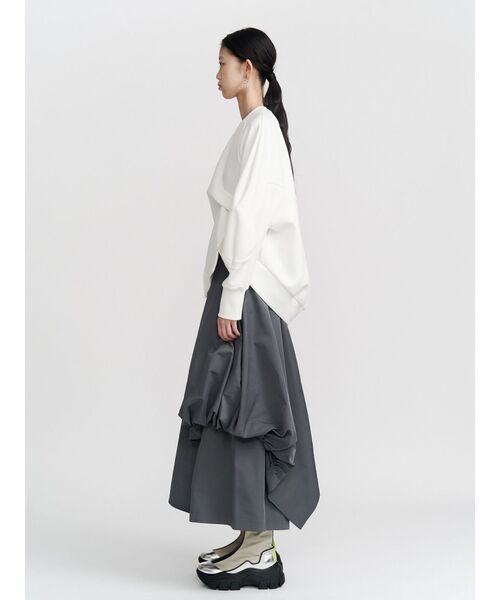 UN3D.（アンスリード）の「WAVE TUCK JERSEY TOP / ウェーブタックジャージートップ（Tシャツ/カットソー・レディース・ホワイト/ブラック/ターコイズブルー・FREE）」の14枚目の写真