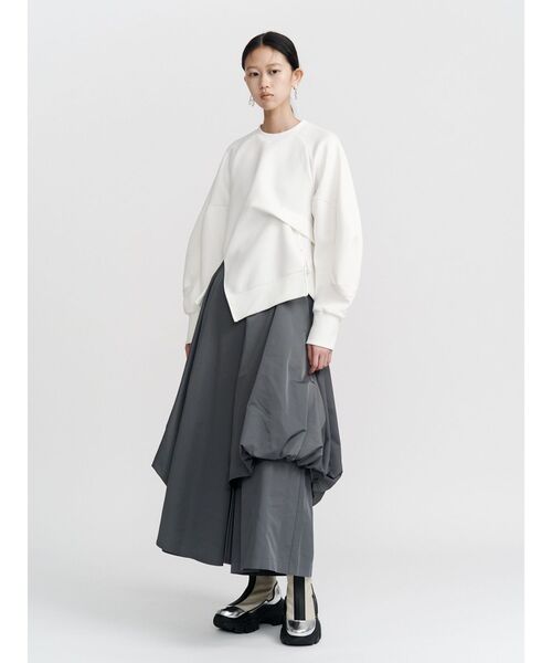 UN3D.（アンスリード）の「WAVE TUCK JERSEY TOP / ウェーブタックジャージートップ（Tシャツ/カットソー・レディース・ホワイト/ブラック/ターコイズブルー・FREE）」の16枚目の写真