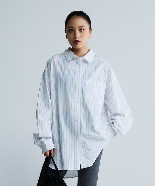 JEANASIS（ジーナシス）の「【Les Fleurs】ストライプシャツLS/641411（シャツ/ブラウス・レディース・ホワイト/ブラウン/ブルー・FREE）」の3枚目の写真