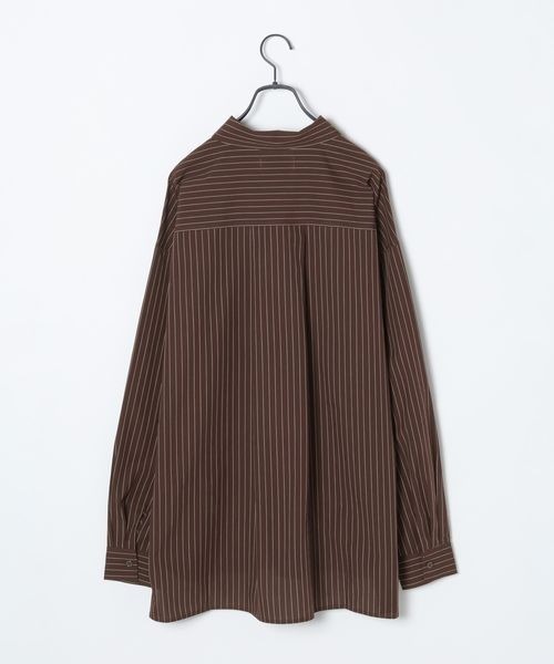 JEANASIS（ジーナシス）の「【Les Fleurs】ストライプシャツLS/641411（シャツ/ブラウス・レディース・ホワイト/ブラウン/ブルー・FREE）」の4枚目の写真