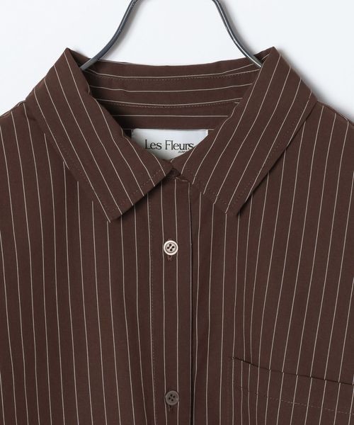 JEANASIS（ジーナシス）の「【Les Fleurs】ストライプシャツLS/641411（シャツ/ブラウス・レディース・ホワイト/ブラウン/ブルー・FREE）」の5枚目の写真