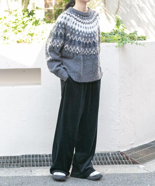 EKAL（エカル）の「ベロアストレートパンツ（その他パンツ・レディース・ネイビー/ブラック・ONE）」の13枚目の写真