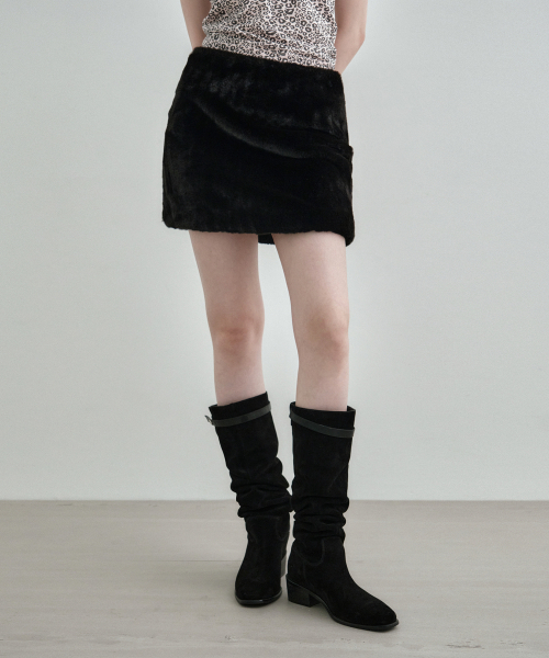 MONGDOL(モンドル)の「パーフミニスカートブラック MDSK031BLACK(スカート・レディース・その他・SMALL/MEDIUM)」の1枚目の写真