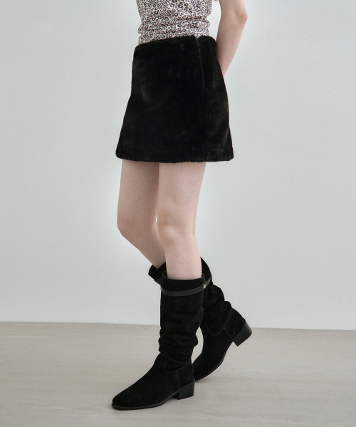 MONGDOL(モンドル)の「パーフミニスカートブラック MDSK031BLACK(スカート・レディース・その他・SMALL/MEDIUM)」の2枚目の写真