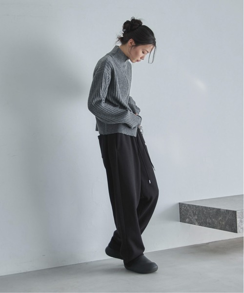 feepur(フェピュール)の「【ハンドウォッシャブル】ダブルジップドライバーズニット(ニット/セーター・レディース・ブラウン/チャコールグレー・MEDIUM)」の9枚目の写真