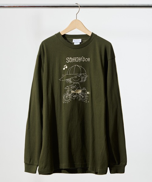 salle de bal（サルデバル）の「【 Ado Mizumori / 水森亜土 】 刺繍ロングスリーブTEE  WNI（Tシャツ/カットソー・レディース・グレー/ブラック/アイボリー/ホワイト/バーガンディー/グリーン・FREE）」の5枚目の写真