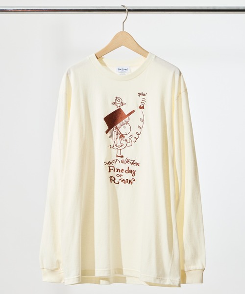 salle de bal（サルデバル）の「【 Ado Mizumori / 水森亜土 】 刺繍ロングスリーブTEE  WNI（Tシャツ/カットソー・レディース・グレー/ブラック/アイボリー/ホワイト/バーガンディー/グリーン・FREE）」の3枚目の写真