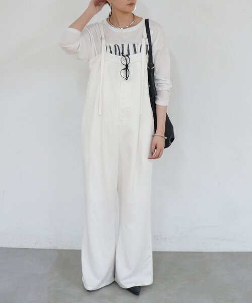 LOUNGEDRESS（ラウンジドレス）の「フルイドオールインワン（サロペット/オーバーオール・レディース・ベージュ/オフホワイト・MEDIUM/SMALL）」の3枚目の写真