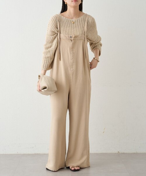 LOUNGEDRESS（ラウンジドレス）の「フルイドオールインワン（サロペット/オーバーオール・レディース・ベージュ/オフホワイト・MEDIUM/SMALL）」の11枚目の写真