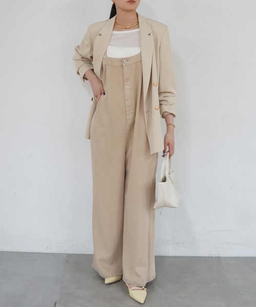 LOUNGEDRESS（ラウンジドレス）の「フルイドオールインワン（サロペット/オーバーオール・レディース・ベージュ/オフホワイト・MEDIUM/SMALL）」の2枚目の写真