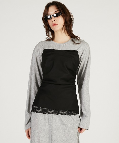 PRANK PROJECT（プランクプロジェクト）の「【2026Spring Pre-Order】ドレープベアトップ / Drape Bear Top（チューブトップ・レディース・ブラック/ベージュ・FREE）」の6枚目の写真