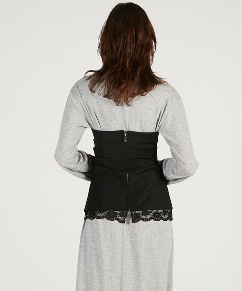 PRANK PROJECT（プランクプロジェクト）の「【2026Spring Pre-Order】ドレープベアトップ / Drape Bear Top（チューブトップ・レディース・ブラック/ベージュ・FREE）」の8枚目の写真