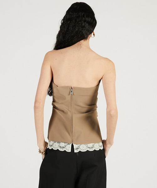 PRANK PROJECT（プランクプロジェクト）の「【2026Spring Pre-Order】ドレープベアトップ / Drape Bear Top（チューブトップ・レディース・ブラック/ベージュ・FREE）」の12枚目の写真